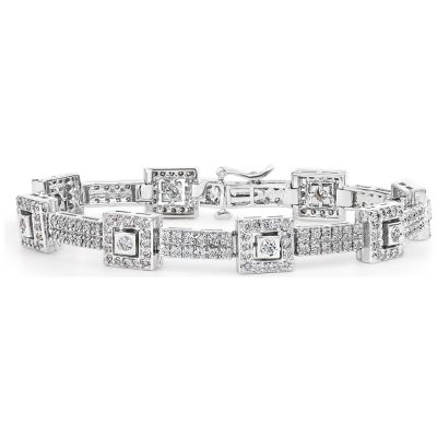 MRULIC bracelet for women Square Diamond Bracelet Plated Silver Checkered  Fancy Colored Diamond Bracelet B + One Size - Walmart.com