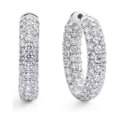 Diamond Hoops Earrings | Diamond Earrings Designs Online In Kalyan