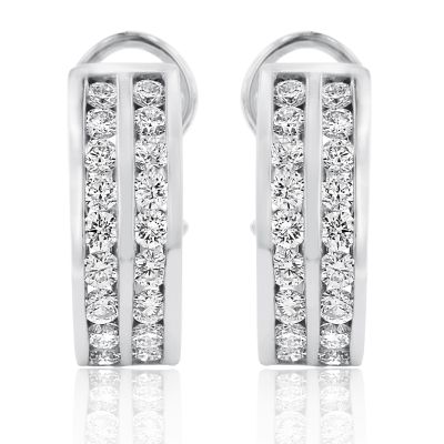 chanel diamond hoop earrings