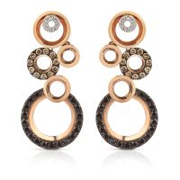 Diamond Circles Drop Earrings in 14K Rose Gold (0.98ct)