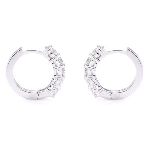 Mini Diamond Hoop Earrings in 14K White Gold (1.10ct)