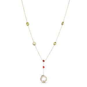 Multi-Colored Necklace in 14K Yellow Gold