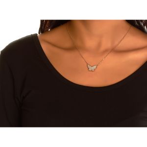 Reversible Diamond and Mother of Pearl Butterfly Necklace in 14K Rose Gold (0.53ct)