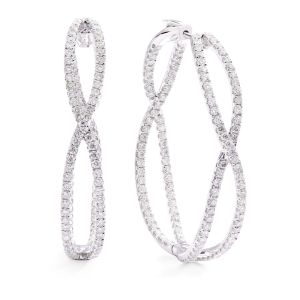 Diamond Infinity Hoop Earrings in 18K White Gold (2.60ct)