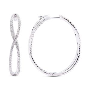 Diamond Infinity Hoop Earrings in 18K White Gold (2.60ct)