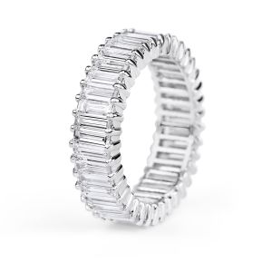 Baguette Diamond Eternity Wedding Ring in 14K White Gold 