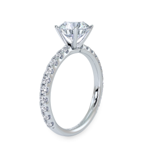 Classic Micropavé Diamond Engagement Ring