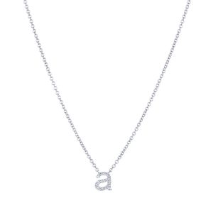 Petite Diamond Initial Necklace in 14K Gold