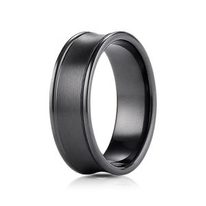 Black Titanium Satin-Finished Men's Wedding Band (7.5mm)