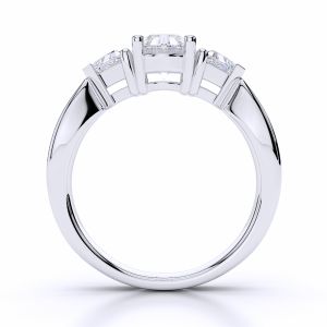 Three Stone Trillion Cut Diamond Engagement Ring
